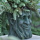 Pot Forest Troll stump of weathered concrete garden decor, Flowerpots are garden, Azov,  Фото №1