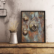 Картины и панно handmade. Livemaster - original item Pastel painting Old door (brown green lock). Handmade.