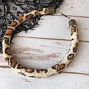 Украшения handmade. Livemaster - original item Harness from Japanese glass seed beads Tiger Python. Handmade.