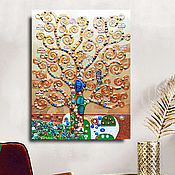 Картины и панно handmade. Livemaster - original item Painting with semi-precious stones, the Tree of life. Gustav Klimt. Handmade.