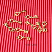 Материалы для творчества handmade. Livemaster - original item Pendant golden key 23h8mm (No№110). Handmade.