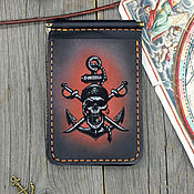 Сумки и аксессуары handmade. Livemaster - original item Clip for bills with a Pirate pattern. Handmade.