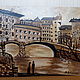 'Old town. On the embankment' oil, Pictures, Moscow,  Фото №1