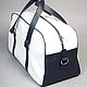 Sports bag genuine white leather. Sports bag. Lollypie - Modiste Cat. Online shopping on My Livemaster.  Фото №2