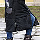 Черная куртка женская с лампасами, длинная куртка с капюшоном. Куртки. Лариса дизайнерская одежда и подарки (EnigmaStyle). Ярмарка Мастеров.  Фото №5