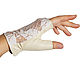 Size 7. Mittens made of guipure and ivory leather', Vintage gloves, Nelidovo,  Фото №1
