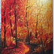 Bright autumn forest. Oil painting 30/40, Pictures, Armavir,  Фото №1