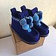 Gift boots 'BLUE DREAM' on a blue basis. Felt boots. Валенки DENISENKOBRAND - подарят незабываемые эмоции. Online shopping on My Livemaster.  Фото №2