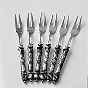 Посуда handmade. Livemaster - original item Set of ROYAL LILY fork for lemon. Large eateries fork. Handmade.