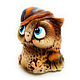 Заказать Ceramic statuette 'Owl in a hat'. Ceramics A. Boka. Ярмарка Мастеров. . Figurine Фото №3