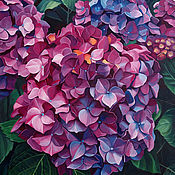 Картины и панно handmade. Livemaster - original item Painting to order Hydrangea, oil on canvas 50h70. Handmade.