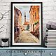 Picture of Tallinn street. Painting Europe old town, Pictures, Moscow,  Фото №1