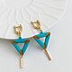 Earrings Classic Triangles Turquoise Gold buy. Earrings. Tatyana Kudryavceva (KroskaBusinca). My Livemaster. Фото №5