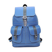 Сумки и аксессуары handmade. Livemaster - original item Backpack leather female blue Ultramarine Mod P12-171. Handmade.