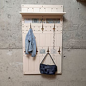Для дома и интерьера handmade. Livemaster - original item Hanger with shelf in the hallway made of wood 70 / 80 cm Italian frescoes. Handmade.