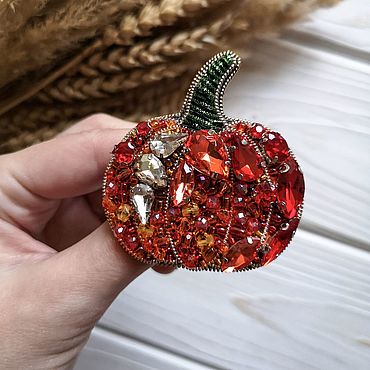 Украшения ручной работы. Ярмарка Мастеров - ручная работа Брошь "Тыква". Handmade.