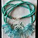 Turquoise necklace with crystals, Necklace, Moscow,  Фото №1