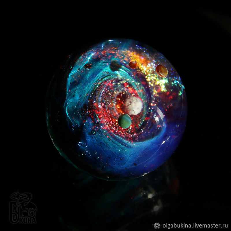 Glass ball Personal galaxy. Space Sphere Meditation Universe Cosmos