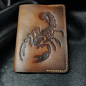Сумки и аксессуары handmade. Livemaster - original item Passport cover - "Scorpius". Handmade.