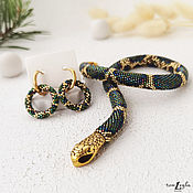 Украшения handmade. Livemaster - original item Python - a set of jewelry made of Japanese beads. Handmade.