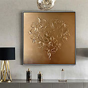 Картины и панно handmade. Livemaster - original item Golden Interior Painting Painting with a golden heart on canvas.. Handmade.