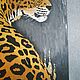 Картина с поталью золотой леопард. Картины. RuDecor01. Интернет-магазин Ярмарка Мастеров.  Фото №2