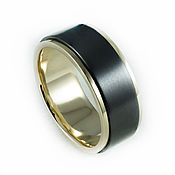 Украшения handmade. Livemaster - original item Ring made of black Zirconia and yellow gold. Handmade.