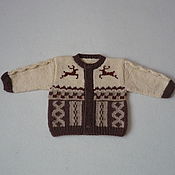 Одежда детская handmade. Livemaster - original item Jacket with deer and scandinavian patterns. Handmade.