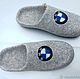 Mens felted Slippers BMW. Slippers. ElzyWool. Online shopping on My Livemaster.  Фото №2