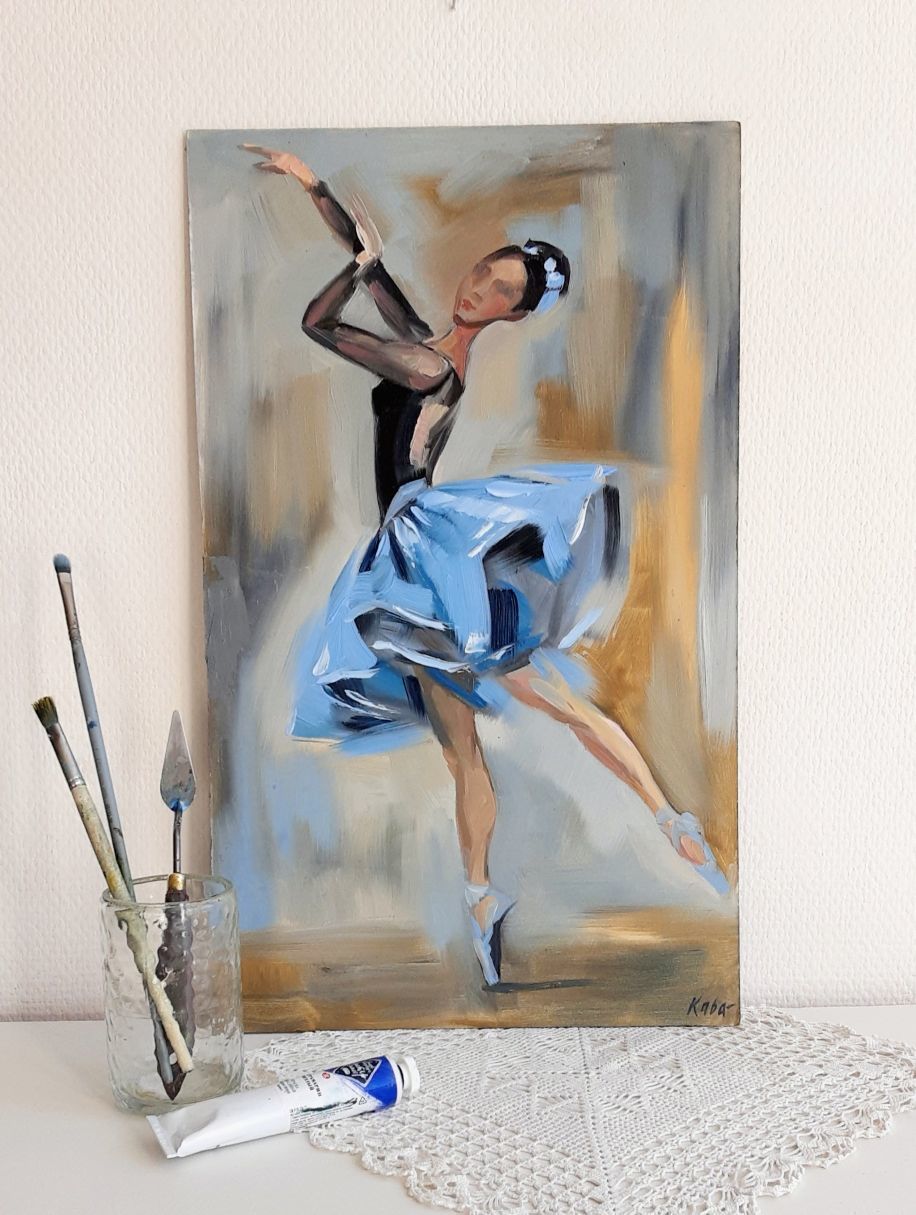 Картина по номерам - Грациозная балерина с красками металлик extra ©art_selena_ua (KHO)