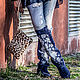 Order LARRY - Handmade Women's embroidered boots - Italy. Febe-handmade. Livemaster. . High Boots Фото №3