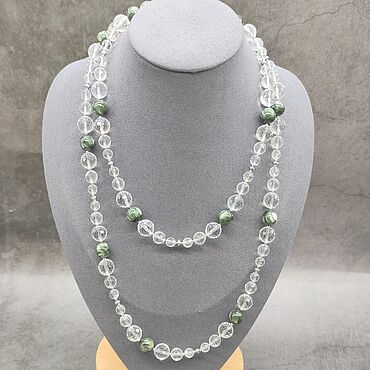 Картины и панно ручной работы. Ярмарка Мастеров - ручная работа Бусы: Бусы/колье из натурального горного хрусталя и серафинита. Handmade.