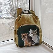 Сумки и аксессуары handmade. Livemaster - original item Backpack leather with painting to order for Oksana.. Handmade.