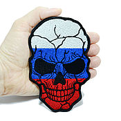 Материалы для творчества handmade. Livemaster - original item Patch on clothing Russian flag Skull chevron, patch. Handmade.