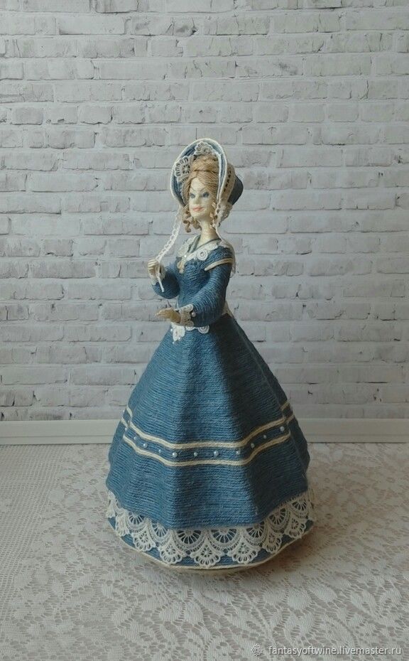 Декоративная кукла из пенькового шпагата Русалочка