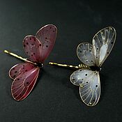 Украшения handmade. Livemaster - original item Transparent butterfly hairpins white or pink to choose from. Handmade.