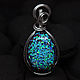 Drop pendant with laboratory blue opals in steel wire. Pendants. Mosaic Opal (mosaicopal). Online shopping on My Livemaster.  Фото №2