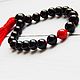 Red rosary beads in black agate, Rosary, Minusinsk,  Фото №1