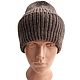 Hat brown-gray tweed, 100% wool, size 56-58, Caps, Izhevsk,  Фото №1