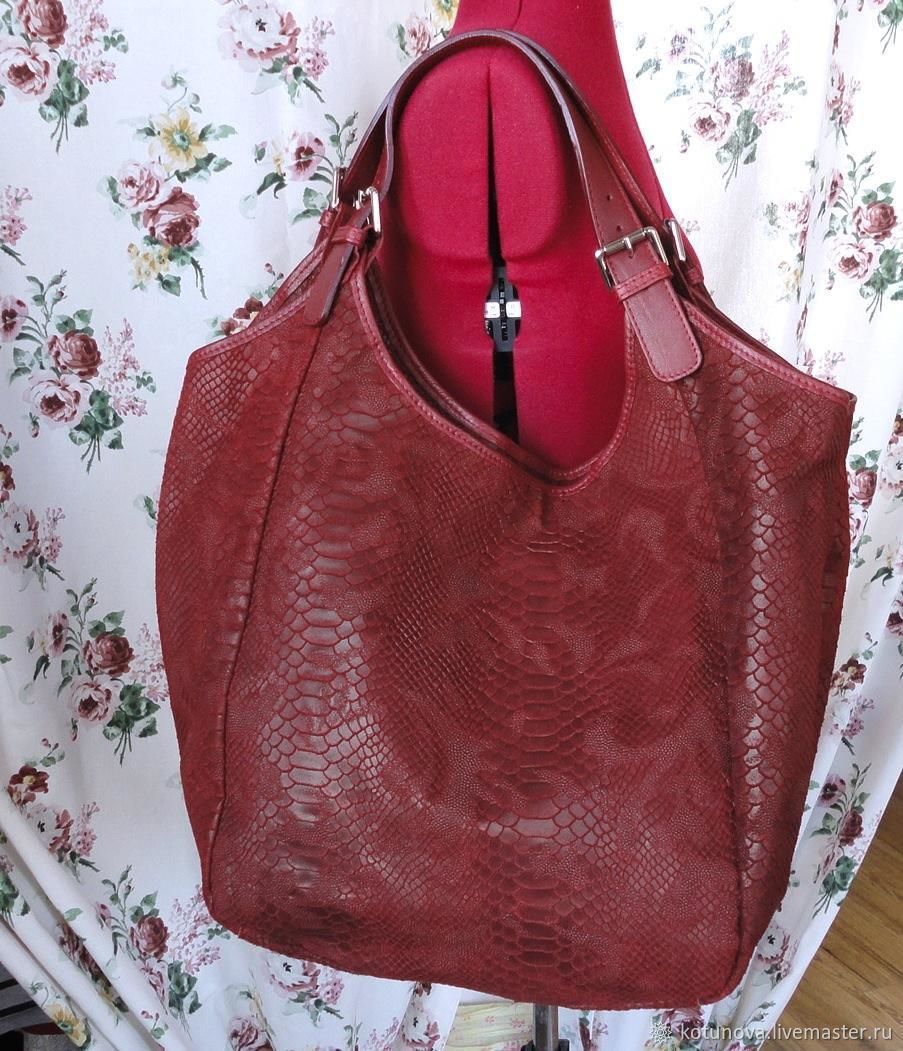 Винтаж: !Сумка XXL новая Натуральная кожа с тиснением. Италия купить в ...