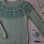 Knitted sweater Oleshky, hand knitted