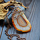 Copper pendant with red agate Bright orange pendant, Pendant, Ulan-Ude,  Фото №1