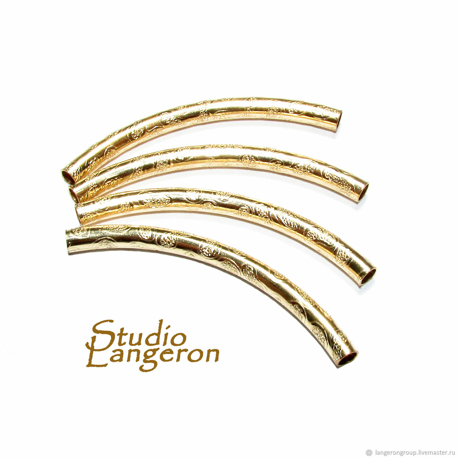 Трубочки изогнутые декоративные размер 3х40 мм. Фурнитура голдфилд ...