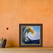 Картины и панно handmade. Livemaster - original item Pictures: The wave! sea, canvas, 30*30 cm.. Handmade.