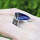 Ethnic Avant-garde ring made of sapphire and 925 silver HB0096, Rings, Yerevan,  Фото №1