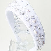 Украшения handmade. Livemaster - original item The headband is white with embroidery, possibly for a wedding. Handmade.