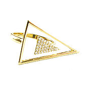 Украшения handmade. Livemaster - original item Triangle ring with cubic zirconia, gold ring in the form of a triangle. Handmade.
