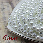 Материалы для творчества handmade. Livemaster - original item Beads: Glass pearls 6 mm 30 pcs Snow White Premium. Handmade.