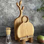 Посуда handmade. Livemaster - original item A set of oak Lago boards and a branch on a stand. Free shipping. Handmade.