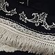 Скатерть льняная вышитая овальная с кружевом бахромой Царица ночи. Скатерти. Костромская Слобода Светлана. Интернет-магазин Ярмарка Мастеров.  Фото №2